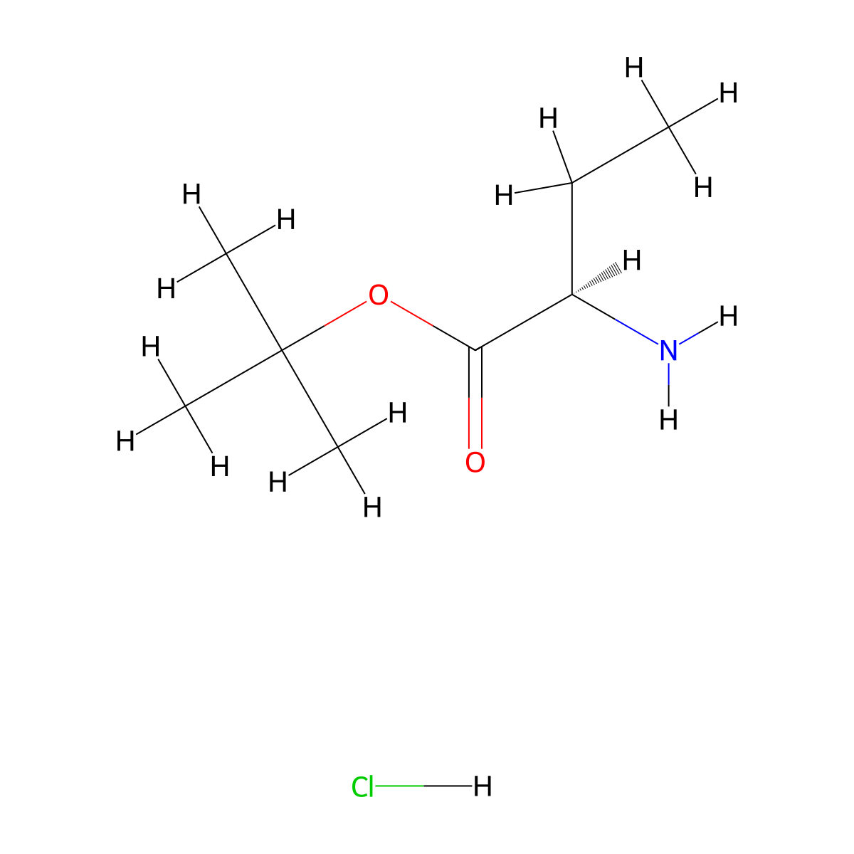 tert-butyl (2R)-2-aminobutanoate hydrochloride molecular structure, CAS 313994-32-0
