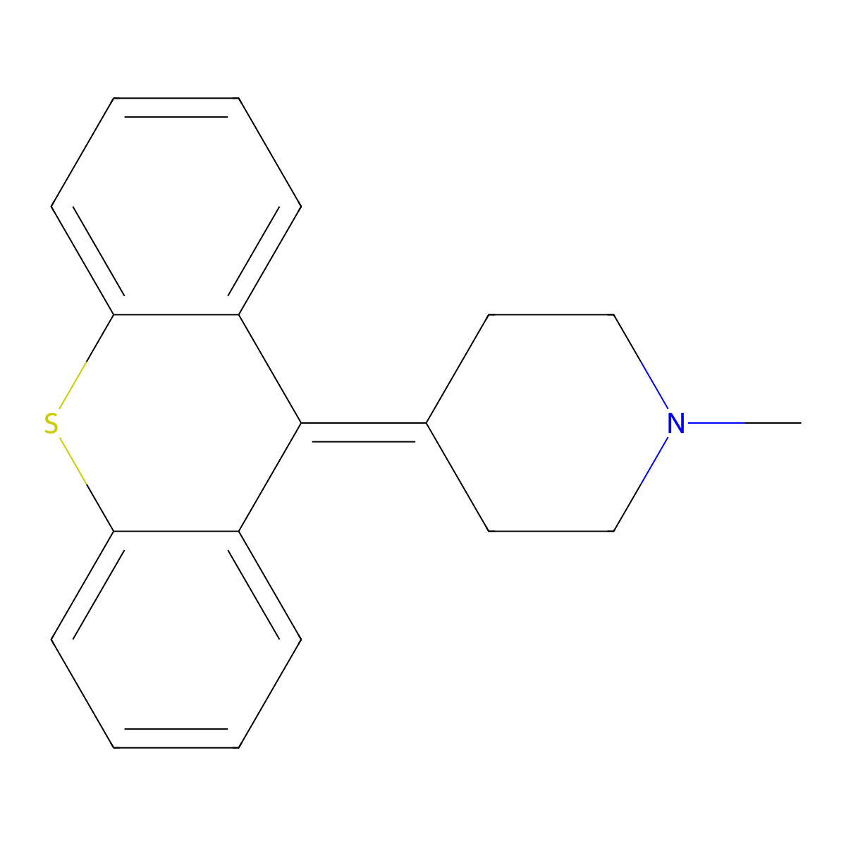 Pimethixene molecular structure, CAS 314-03-4