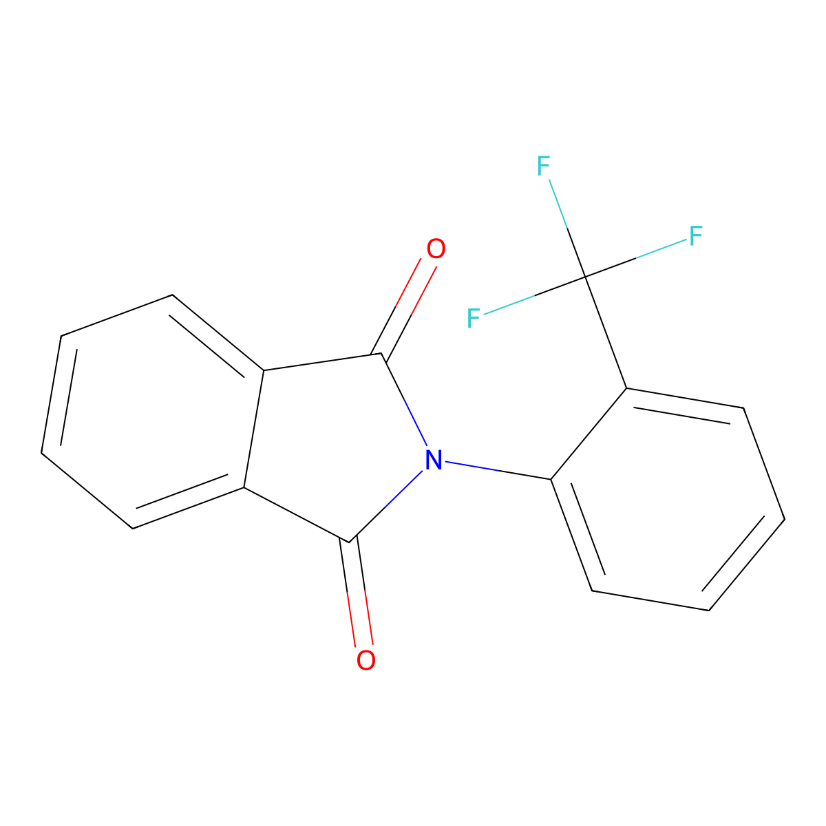 2-[2-(trifluoromethyl)phenyl]-1H-isoindole-1,3(2H)-dione molecular structure, CAS 314-11-4