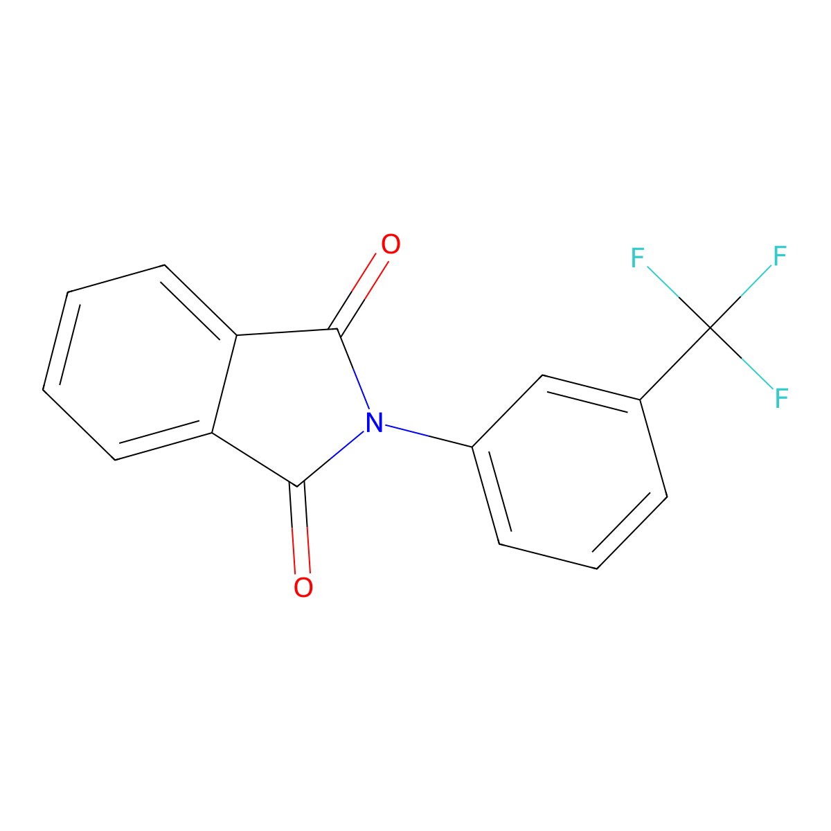 N-(3-Trifluoromethylphenyl)phthalimide molecular structure, CAS 314-81-8
