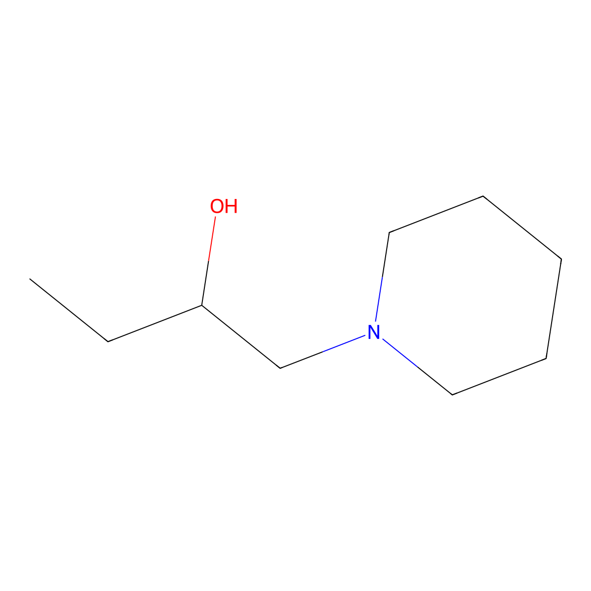1-(Piperidin-1-YL)butan-2-OL molecular structure, CAS 3140-33-8
