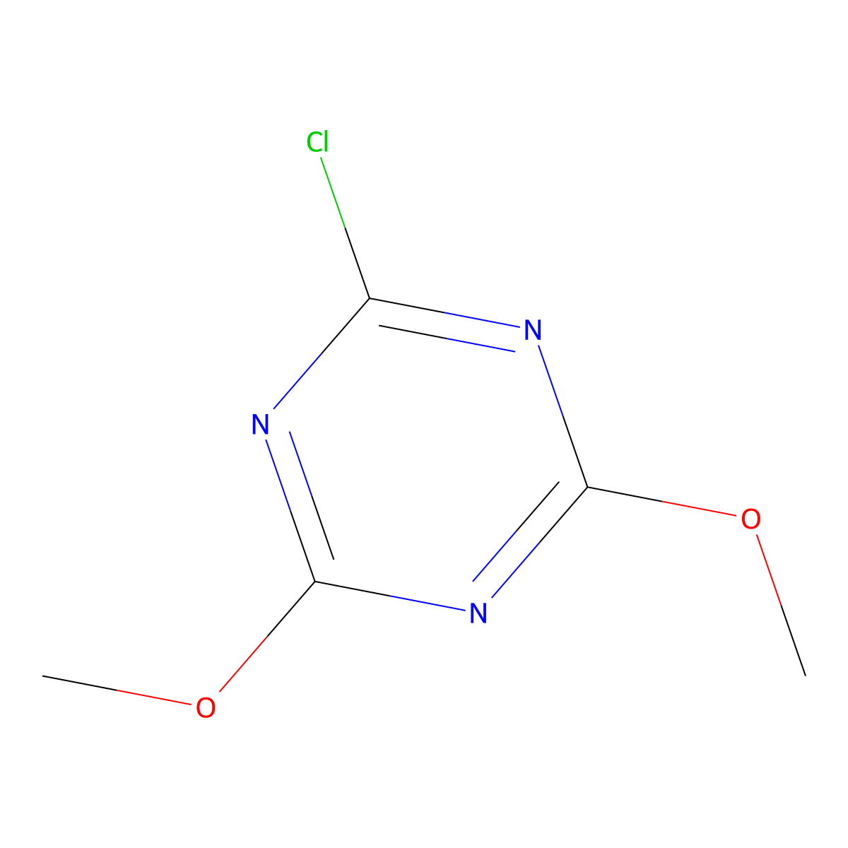 2-Chloro-4,6-dimethoxy-1,3,5-triazine molecular structure, CAS 3140-73-6