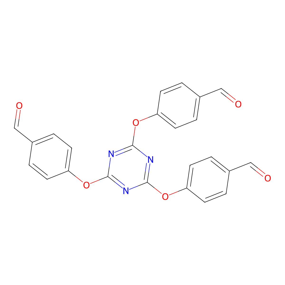 2,4,6-Tris(4-formylphenoxy)-1,3,5-triazine molecular structure, CAS 3140-75-8