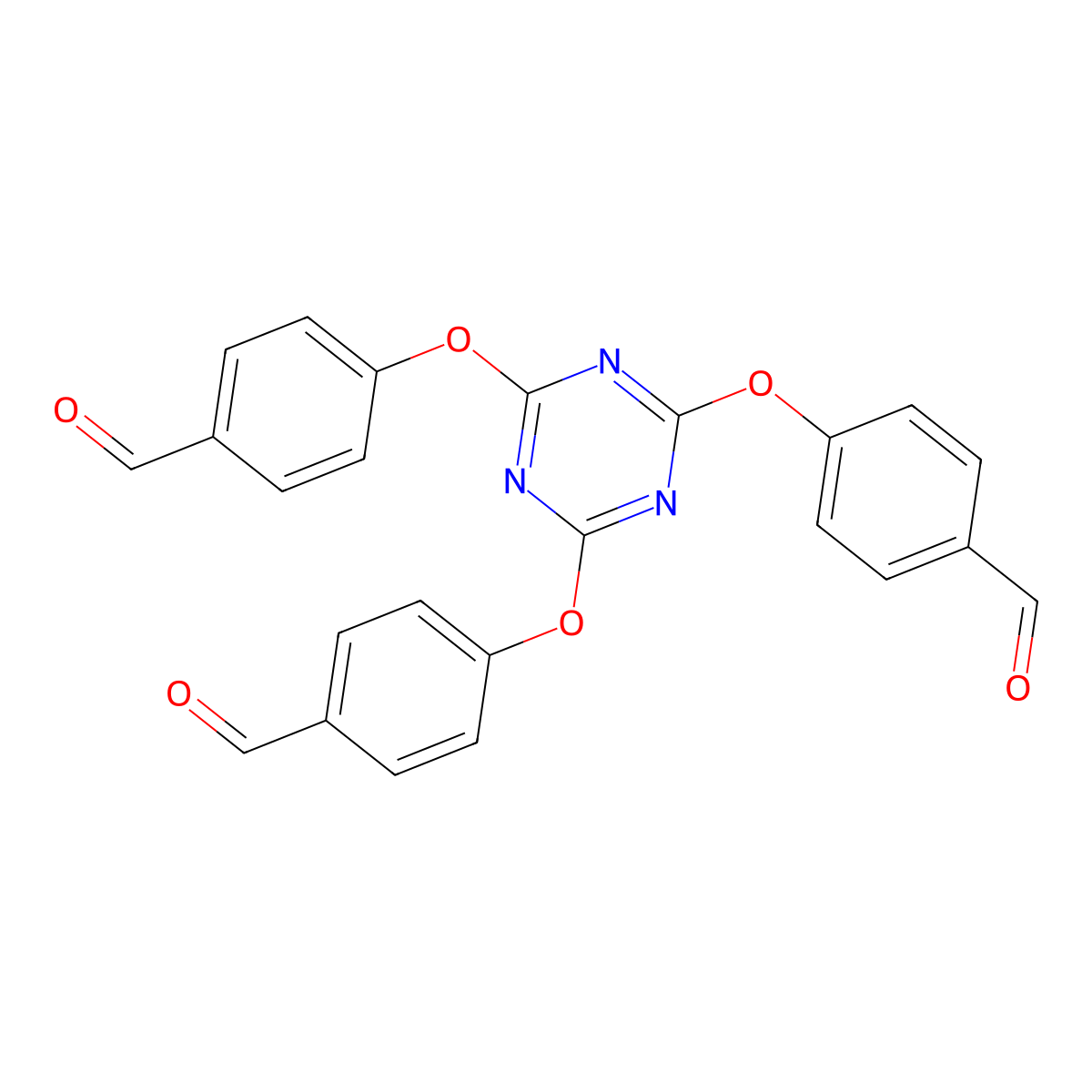 2,4,6-Tris(4-formylphenoxy)-1,3,5-triazine molecular structure, CAS 3140-75-8