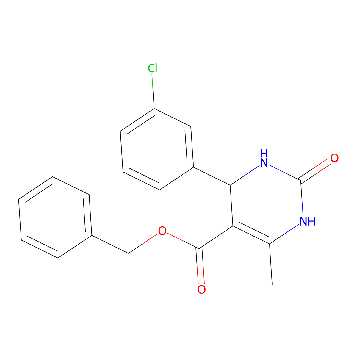 Benzyl 4-(3-chlorophenyl)-6-methyl-2-oxo-1,2,3,4-tetrahydropyrimidine-5-carboxylate molecular structure, CAS 314000-18-5