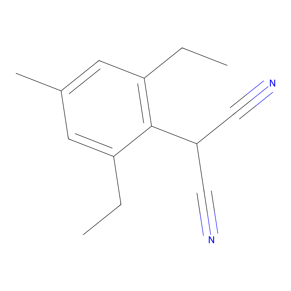 2-(2,6-Diethyl-4-methylphenyl)propanedinitrile molecular structure, CAS 314020-53-6
