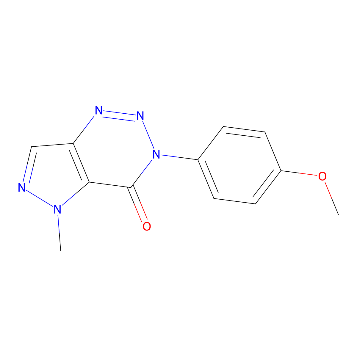 3-(4-Methoxyphenyl)-5-methylpyrazolo[4,3-d]triazin-4-one molecular structure, CAS 314021-92-6