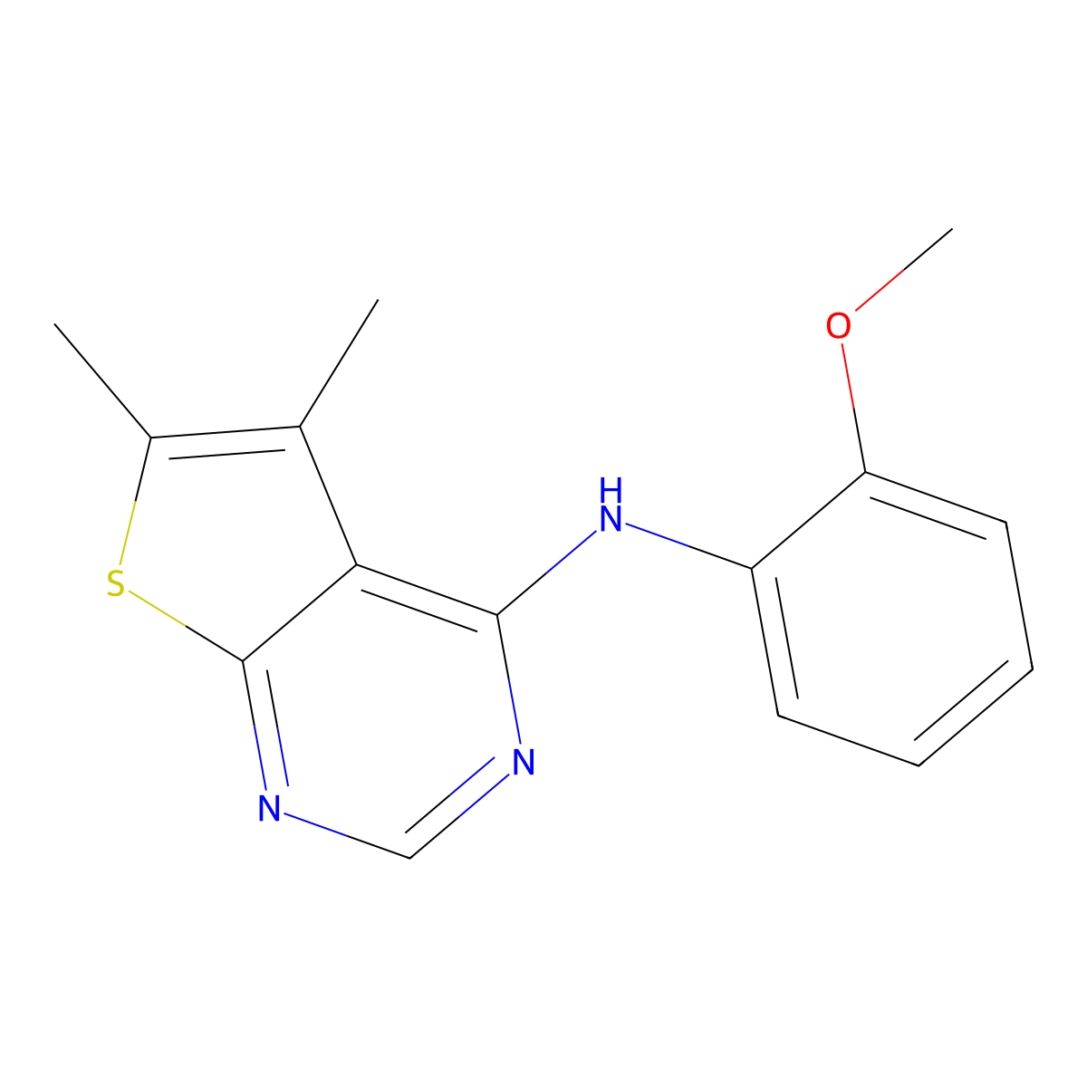N-(2-methoxyphenyl)-5,6-dimethylthieno[2,3-d]pyrimidin-4-amine molecular structure, CAS 314021-94-8