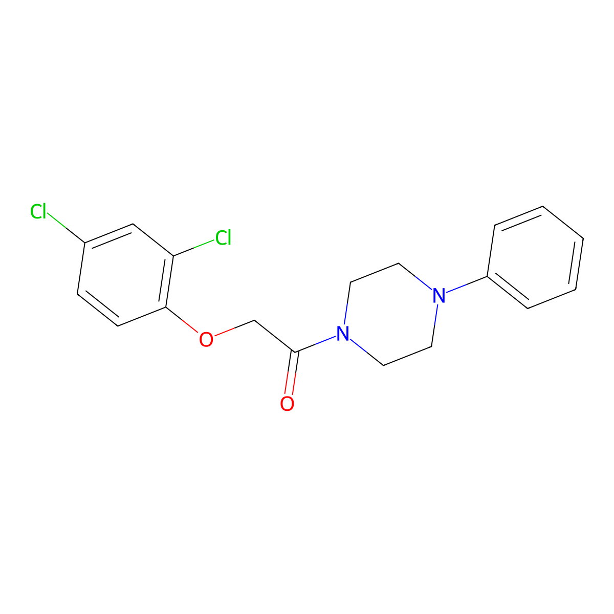 2-(2,4-Dichlorophenoxy)-1-(4-phenylpiperazin-1-yl)ethanone molecular structure, CAS 314022-06-5
