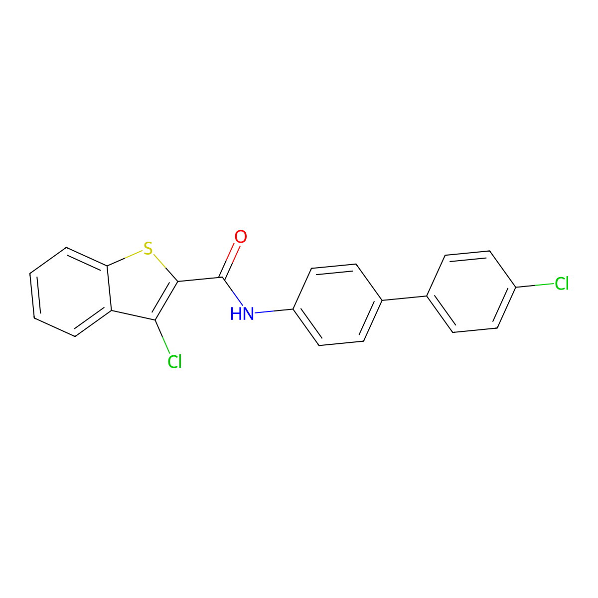 3-chloro-N-[4-(4-chlorophenyl)phenyl]-1-benzothiophene-2-carboxamide molecular structure, CAS 314022-17-8