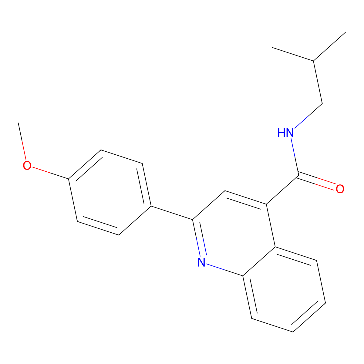 2-(4-methoxyphenyl)-N-(2-methylpropyl)quinoline-4-carboxamide molecular structure, CAS 314022-20-3
