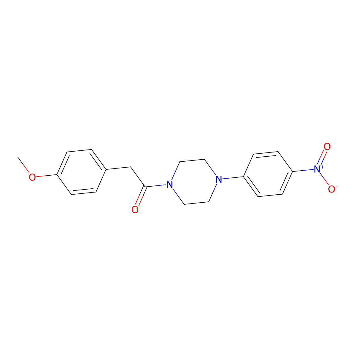 2-(4-Methoxyphenyl)-1-[4-(4-nitrophenyl)piperazin-1-yl]ethanone molecular structure, CAS 314022-27-0
