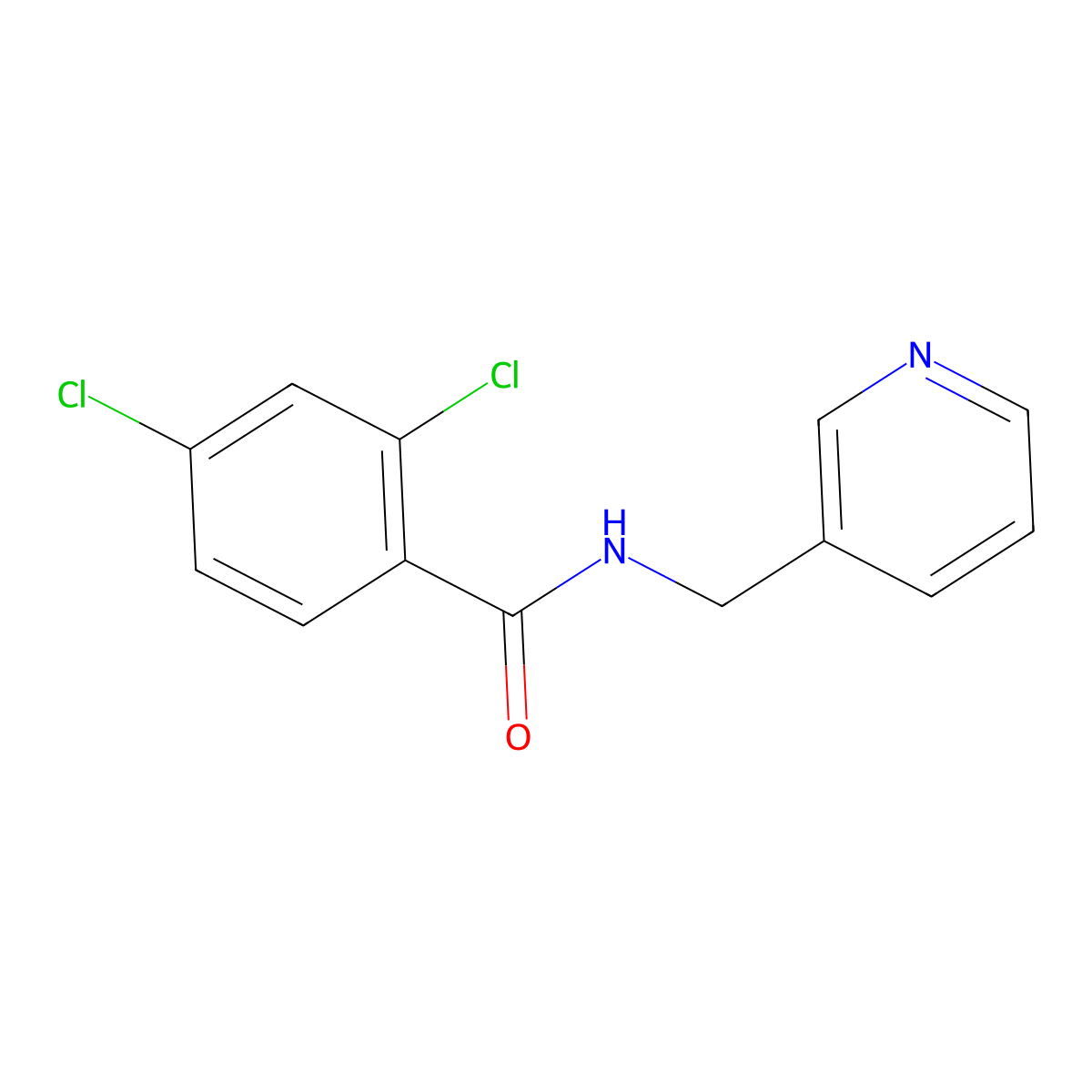 2,4-dichloro-N-(pyridin-3-ylmethyl)benzamide molecular structure, CAS 314022-29-2
