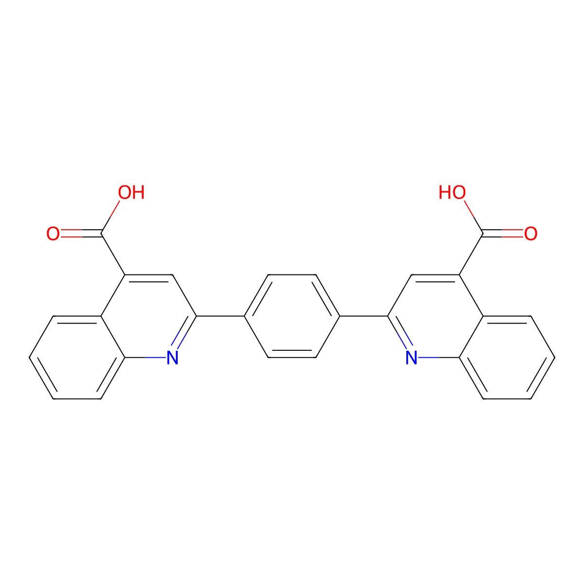 2-[4-(4-Carboxyquinolin-2-yl)phenyl]quinoline-4-carboxylic acid molecular structure, CAS 314022-35-0