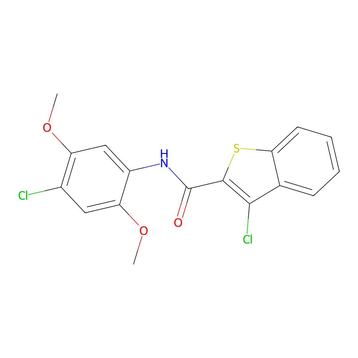 3-chloro-N-(4-chloro-2,5-dimethoxyphenyl)-1-benzothiophene-2-carboxamide molecular structure, CAS 314022-40-7