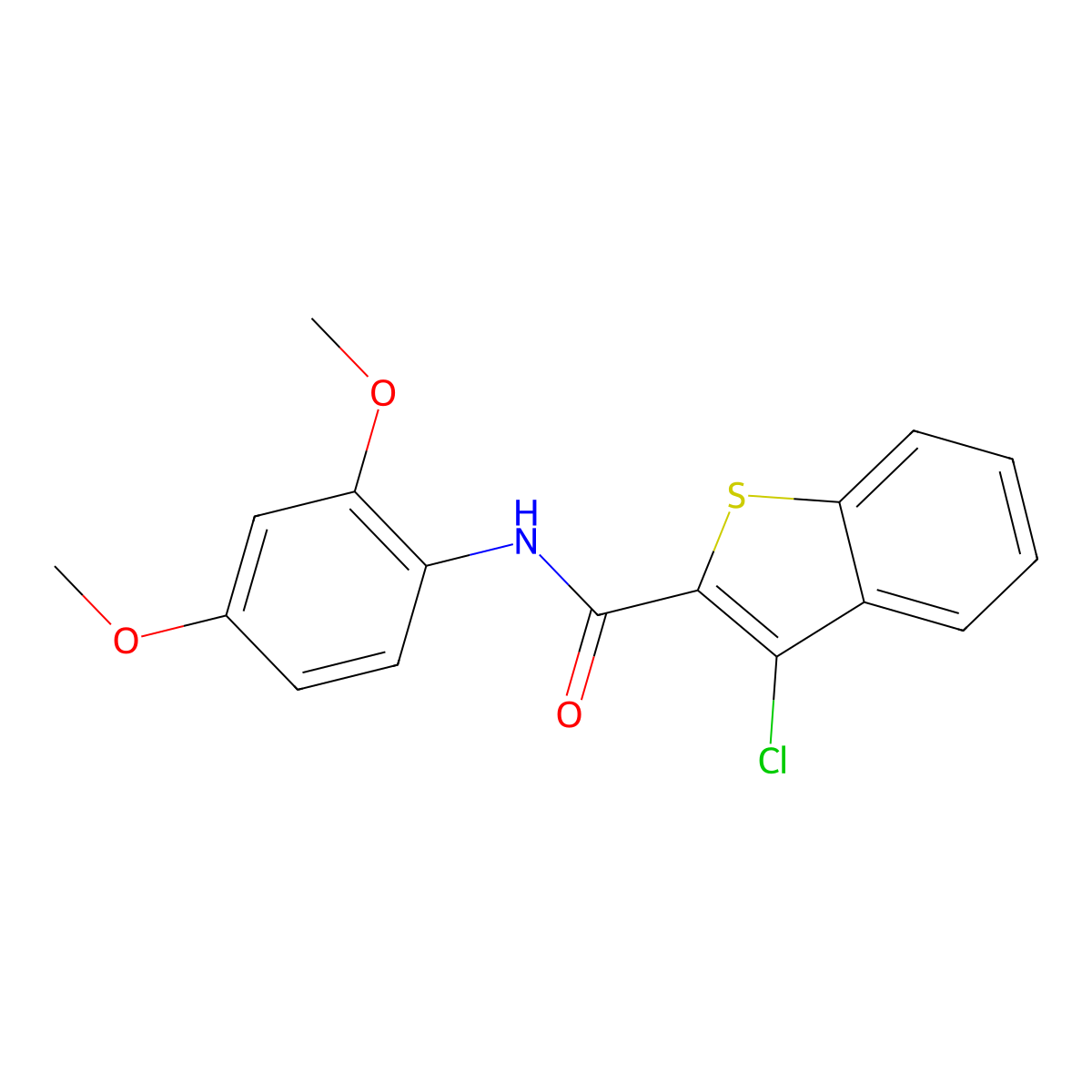 3-chloro-N-(2,4-dimethoxyphenyl)-1-benzothiophene-2-carboxamide molecular structure, CAS 314022-47-4