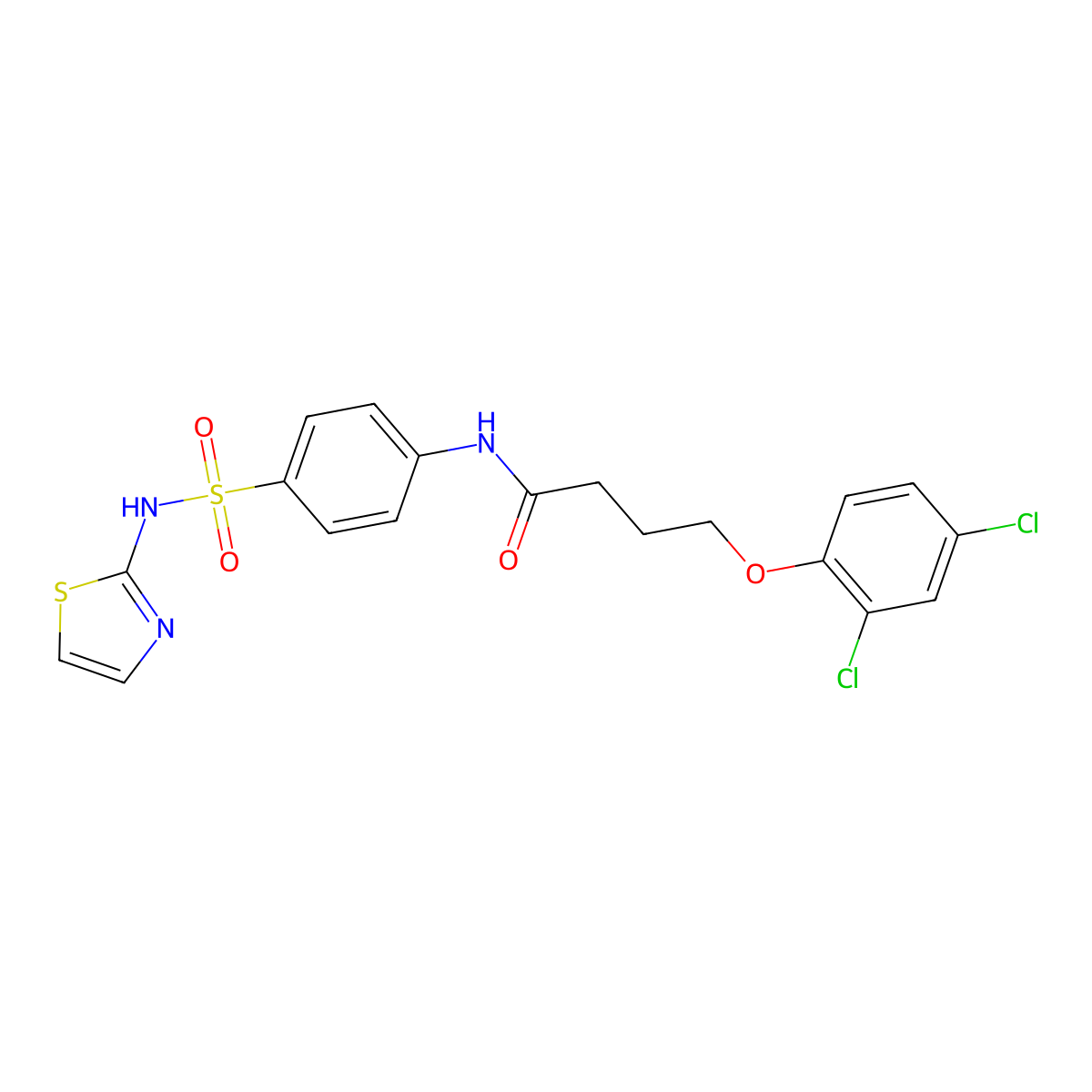 4-(2,4-dichlorophenoxy)-N-[4-(1,3-thiazol-2-ylsulfamoyl)phenyl]butanamide molecular structure, CAS 314022-52-1