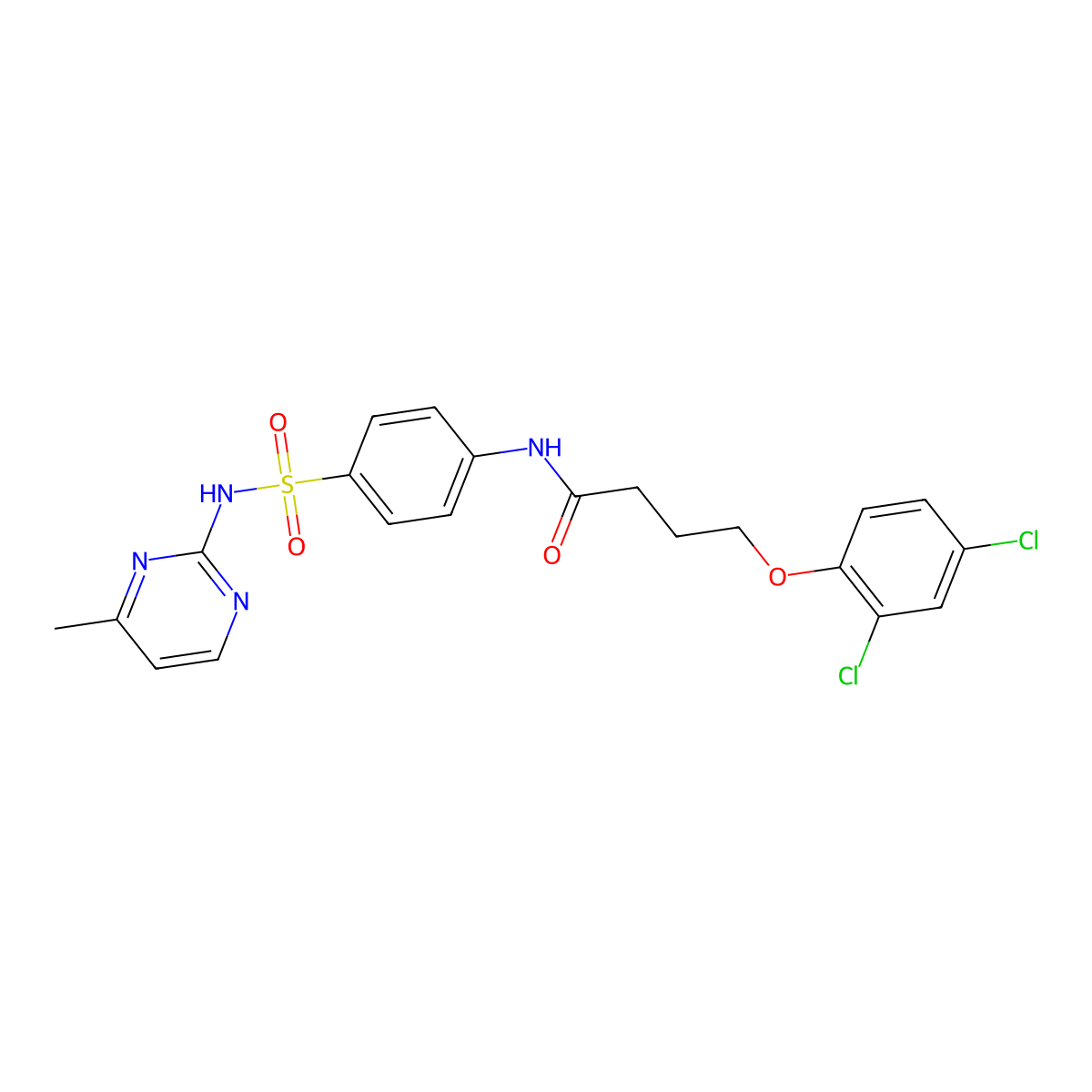 4-(2,4-dichlorophenoxy)-N-[4-[(4-methylpyrimidin-2-yl)sulfamoyl]phenyl]butanamide molecular structure, CAS 314022-53-2