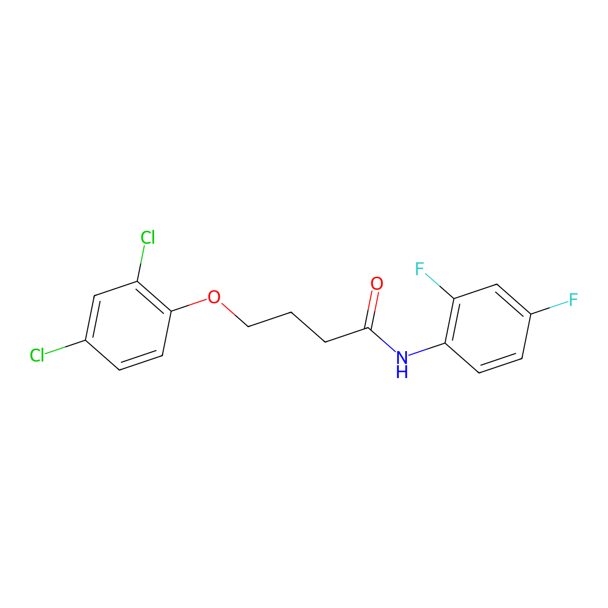 4-(2,4-dichlorophenoxy)-N-(2,4-difluorophenyl)butanamide molecular structure, CAS 314022-58-7