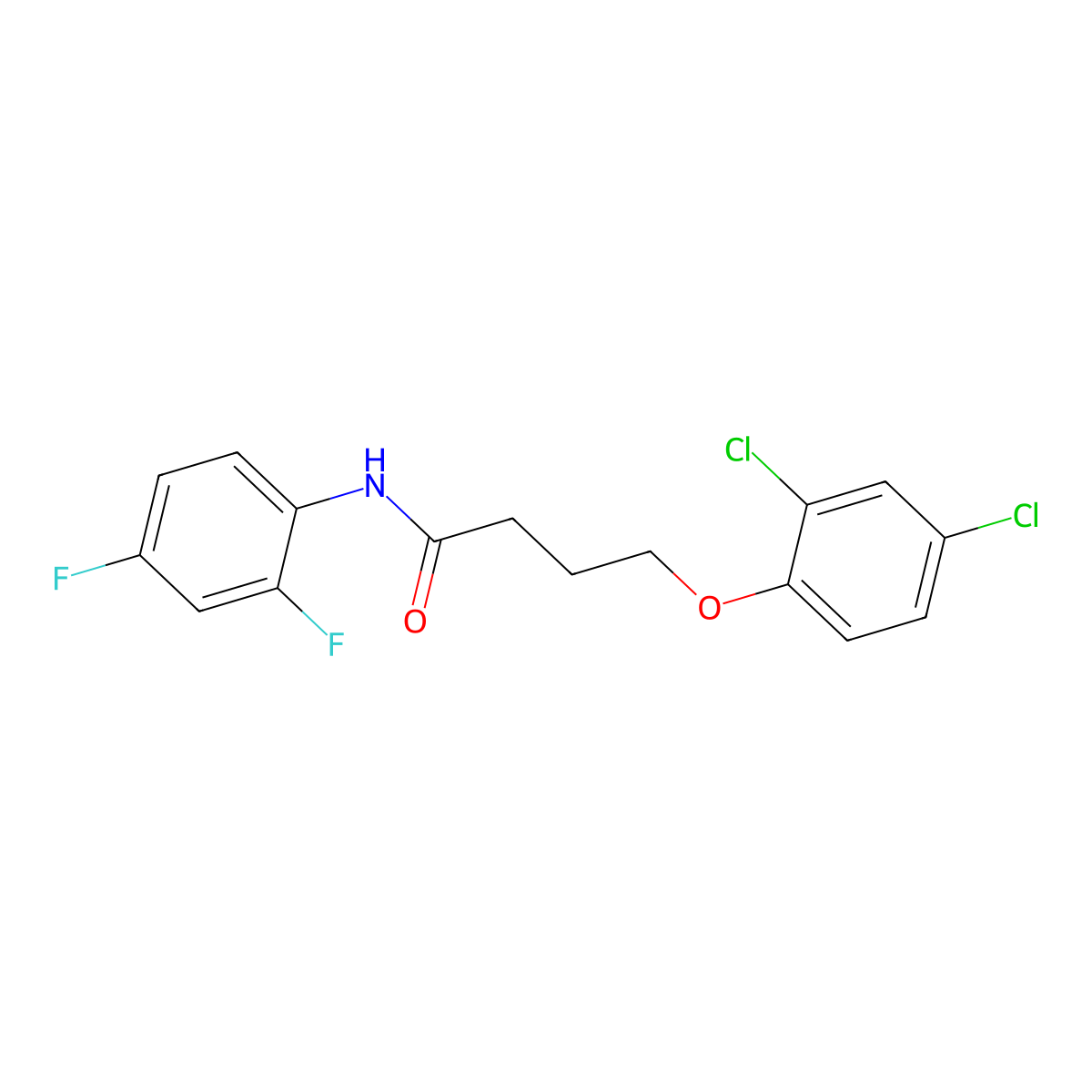4-(2,4-dichlorophenoxy)-N-(2,4-difluorophenyl)butanamide molecular structure, CAS 314022-58-7
