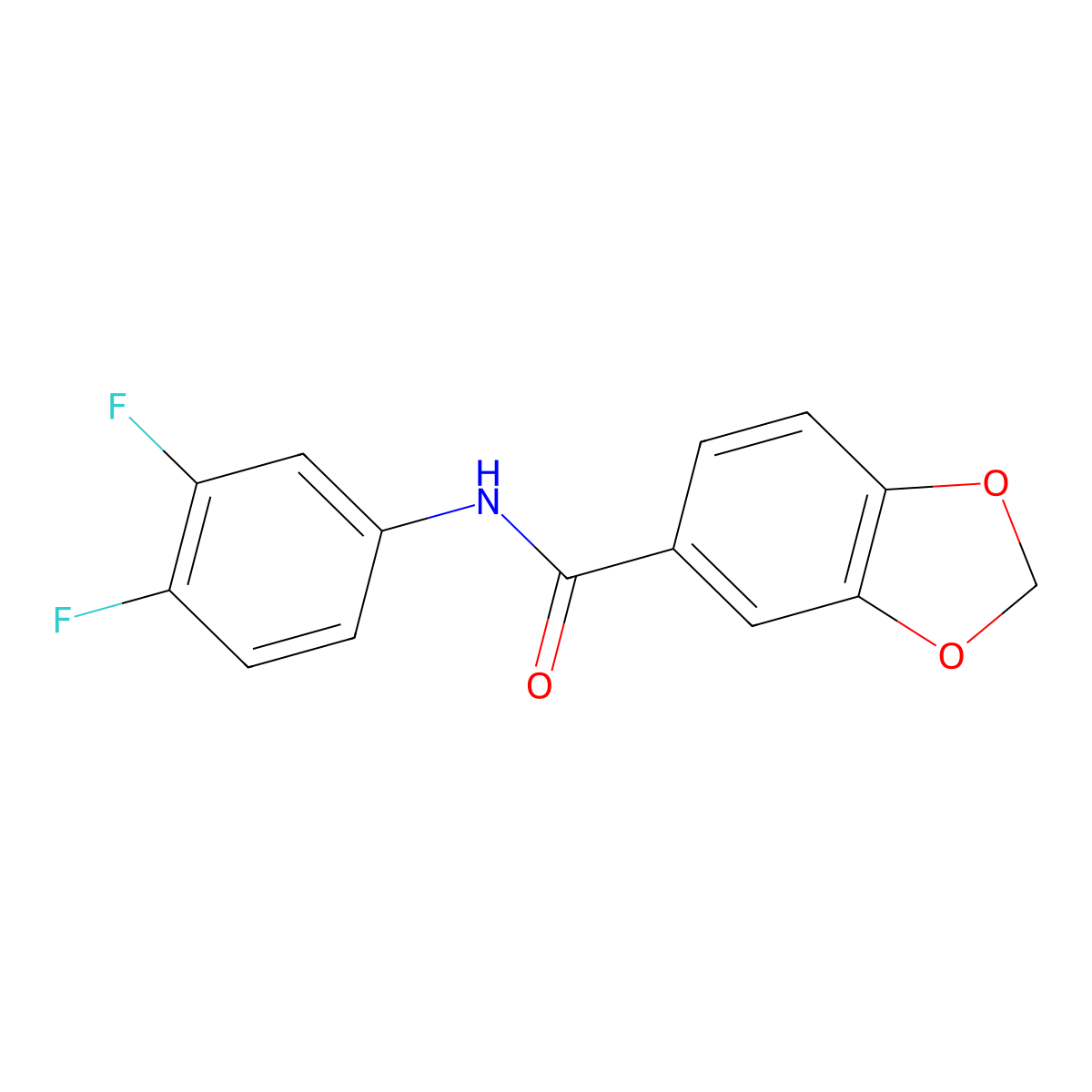 N-(3,4-difluorophenyl)-1,3-benzodioxole-5-carboxamide molecular structure, CAS 314022-63-4
