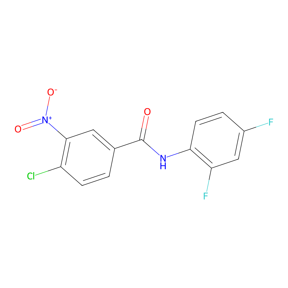 4-chloro-N-(2,4-difluorophenyl)-3-nitrobenzamide molecular structure, CAS 314022-65-6