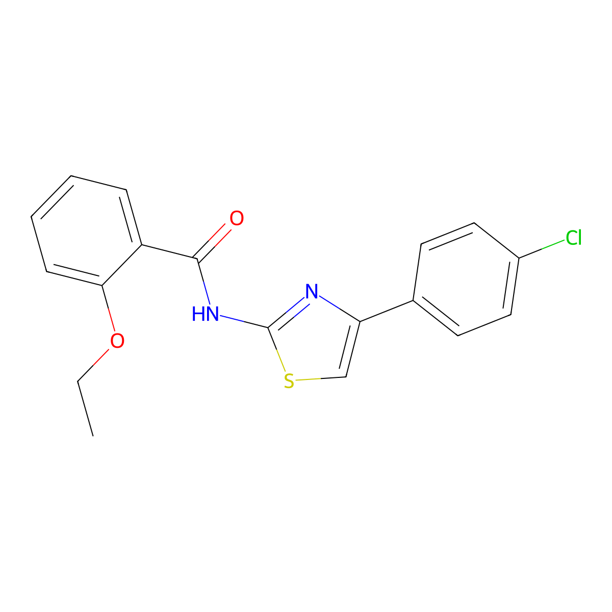 N-[4-(4-chlorophenyl)-1,3-thiazol-2-yl]-2-ethoxybenzamide molecular structure, CAS 314022-72-5