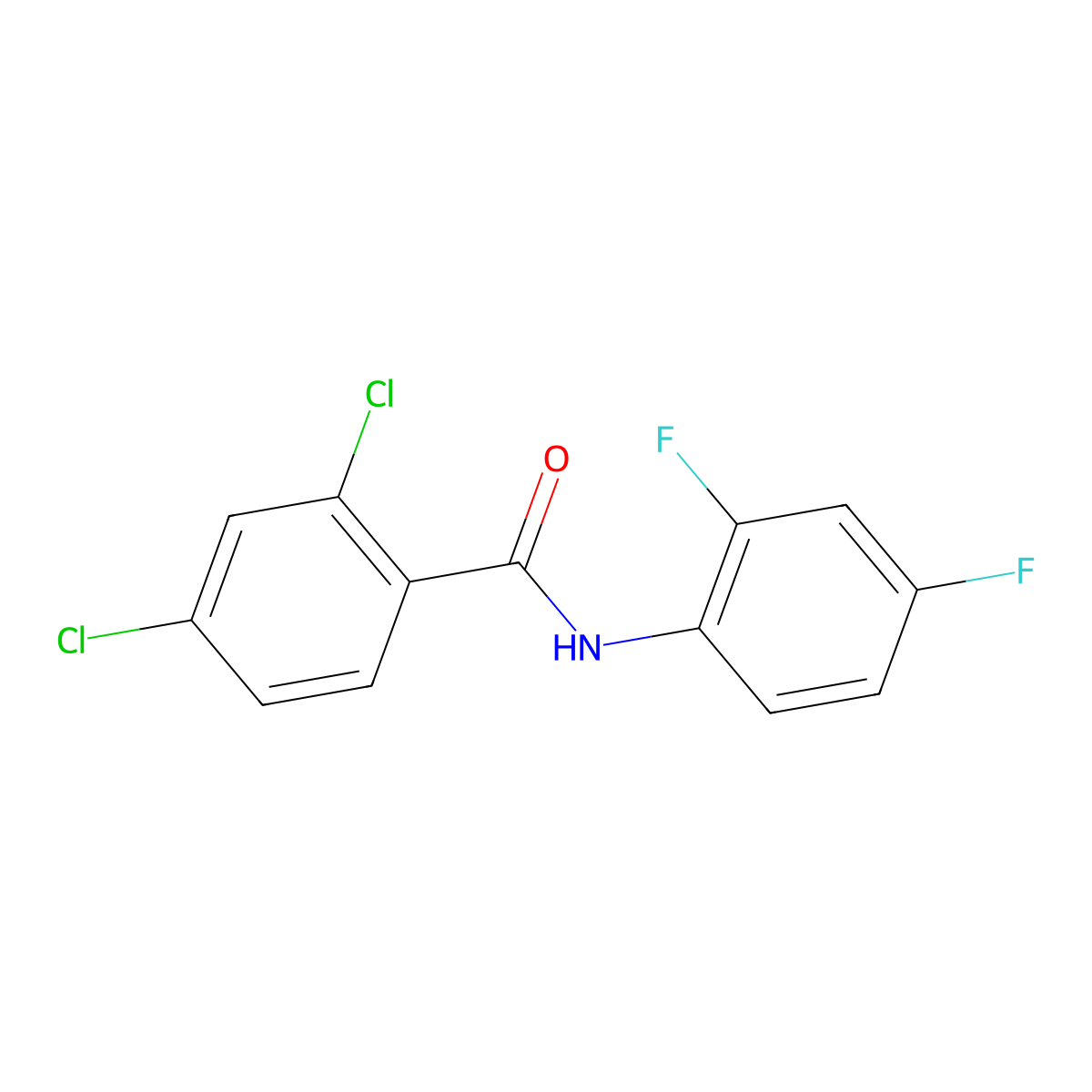 2,4-dichloro-N-(2,4-difluorophenyl)benzamide molecular structure, CAS 314022-73-6