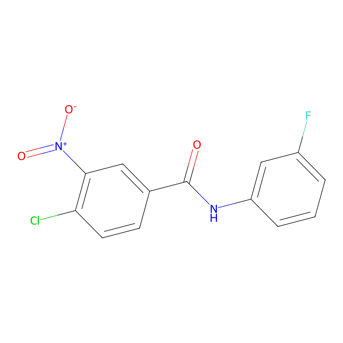4-chloro-N-(3-fluorophenyl)-3-nitrobenzamide molecular structure, CAS 314022-90-7