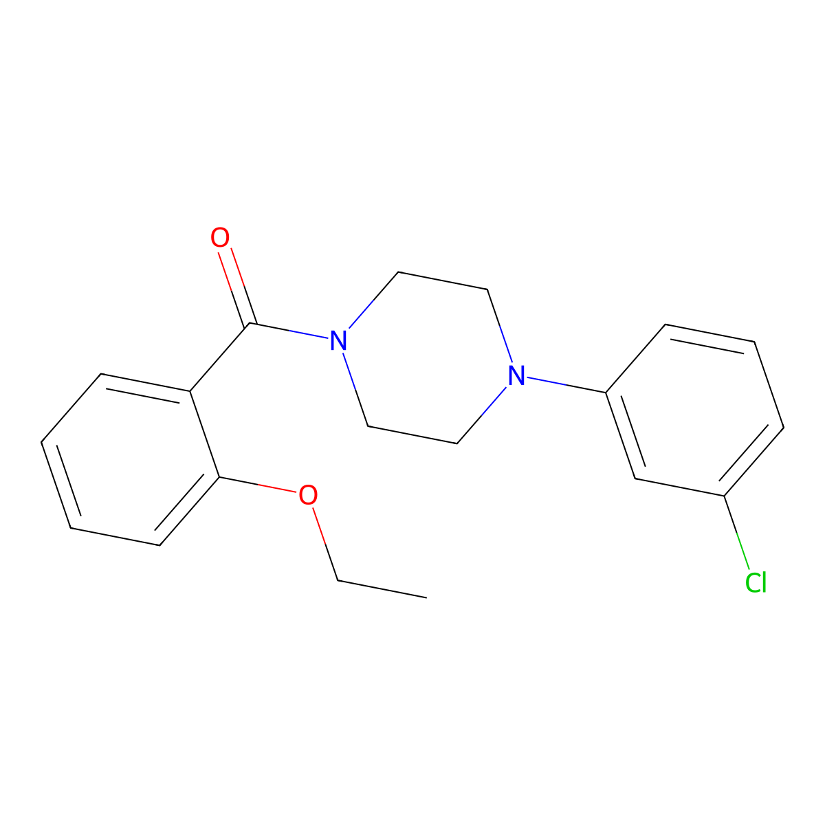 (4-(3-Chlorophenyl)piperazin-1-yl)(2-ethoxyphenyl)methanone molecular structure, CAS 314022-97-4