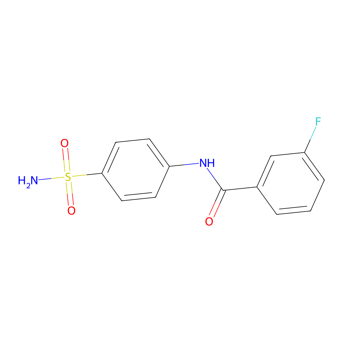 3-fluoro-N-(4-sulfamoylphenyl)benzamide molecular structure, CAS 314023-24-0