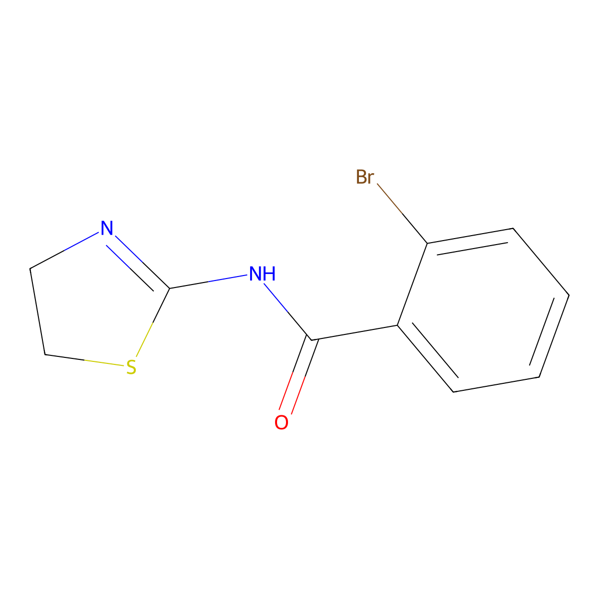 2-bromo-N-(4,5-dihydro-1,3-thiazol-2-yl)benzamide molecular structure, CAS 314023-28-4