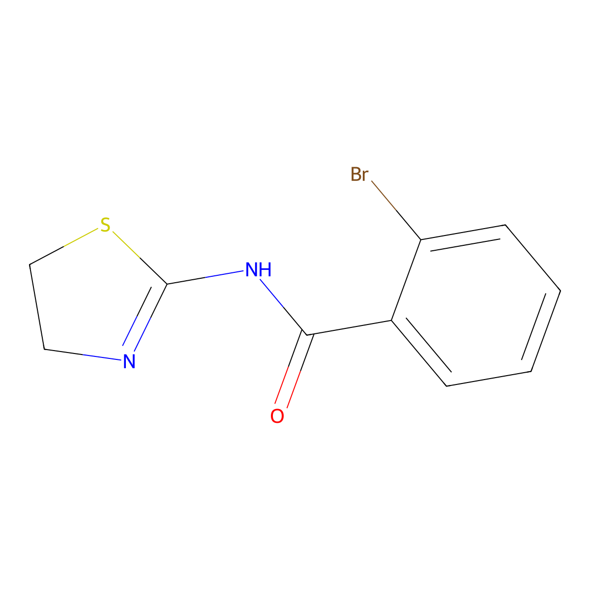 2-bromo-N-(4,5-dihydro-1,3-thiazol-2-yl)benzamide molecular structure, CAS 314023-28-4