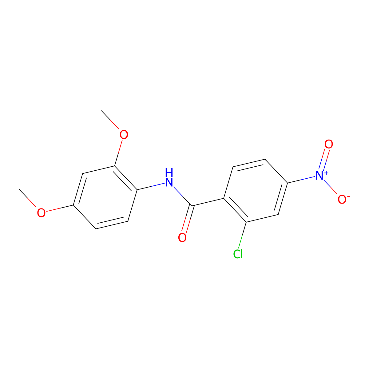 2-chloro-N-(2,4-dimethoxyphenyl)-4-nitrobenzamide molecular structure, CAS 314023-37-5