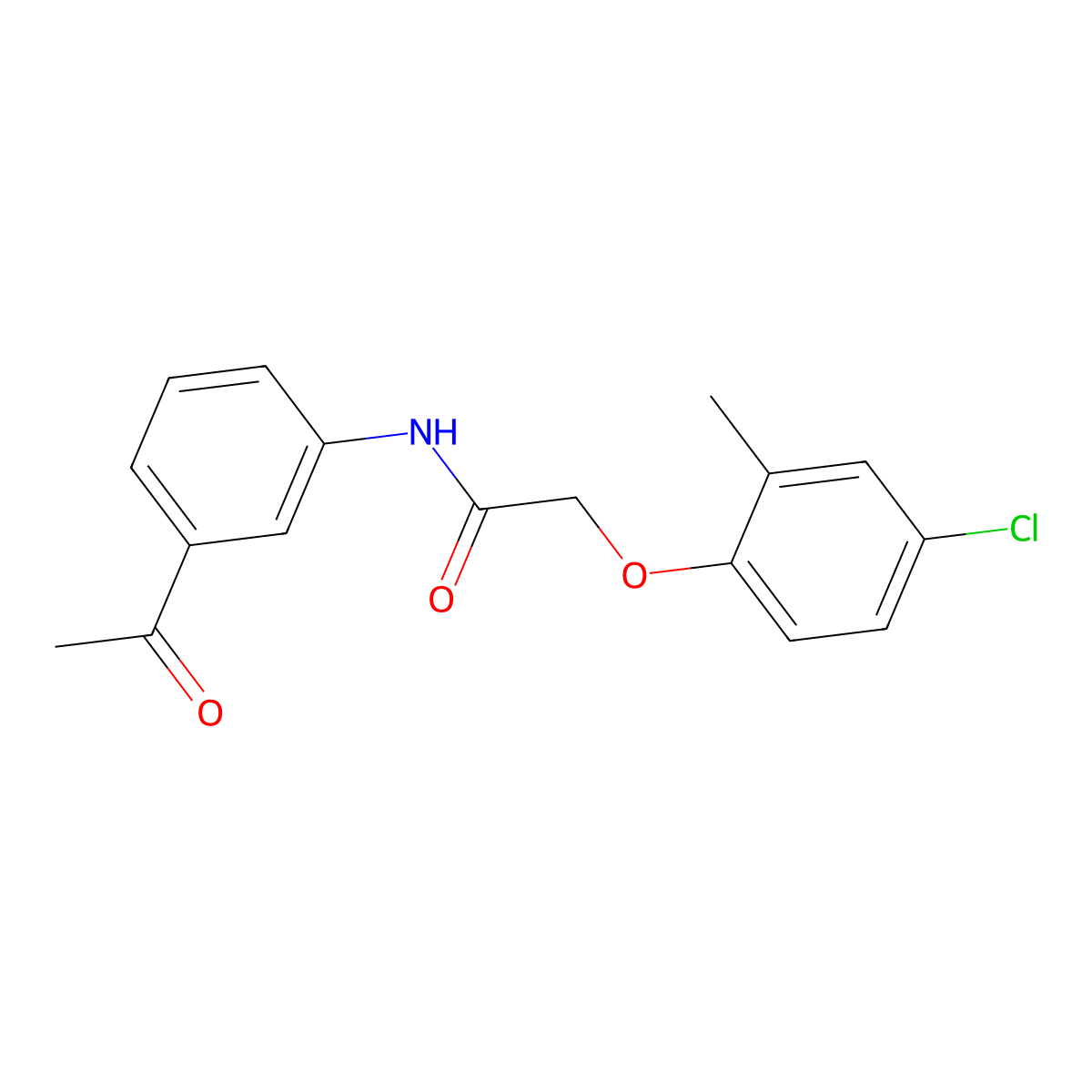 N-(3-acetylphenyl)-2-(4-chloro-2-methylphenoxy)acetamide molecular structure, CAS 314023-43-3