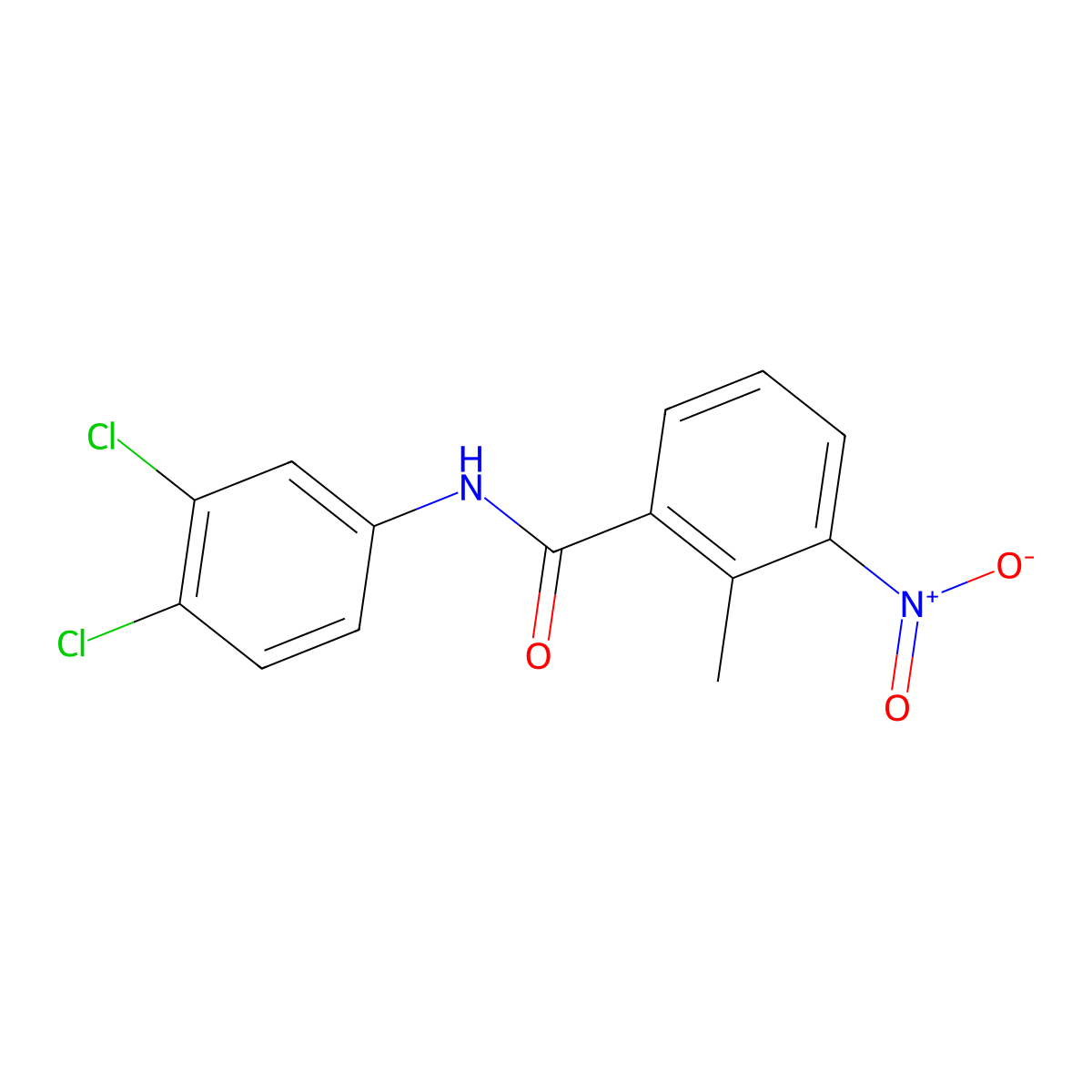 N-(3,4-Dichlorophenyl)-2-methyl-3-nitrobenzamide molecular structure, CAS 314023-46-6
