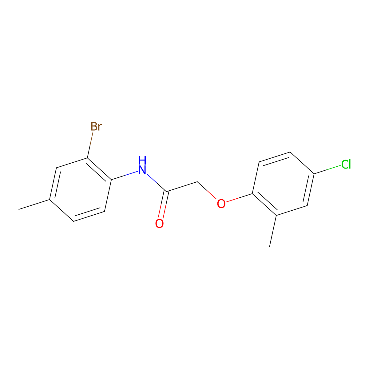 N-(2-bromo-4-methylphenyl)-2-(4-chloro-2-methylphenoxy)acetamide molecular structure, CAS 314023-49-9