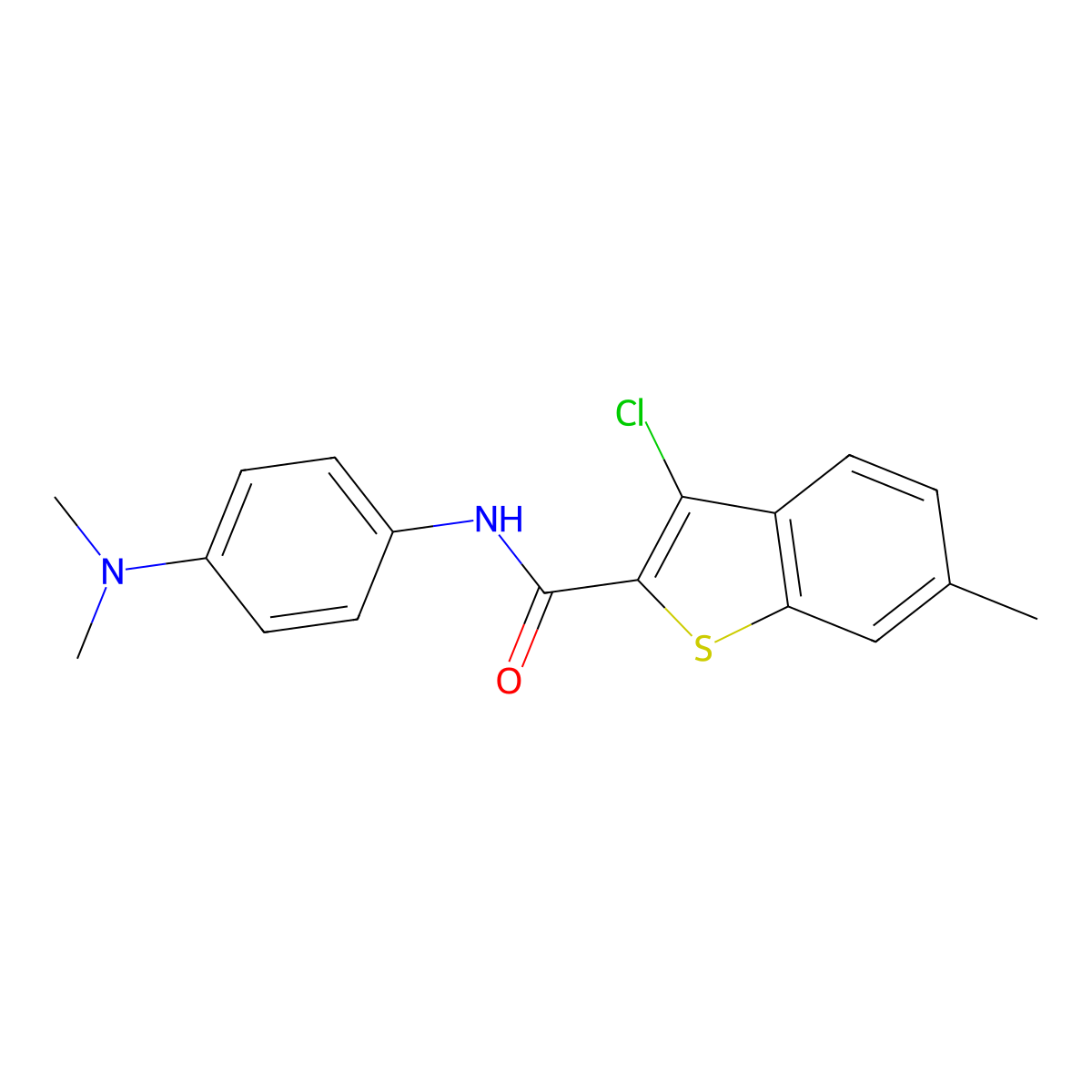 3-chloro-N-[4-(dimethylamino)phenyl]-6-methyl-1-benzothiophene-2-carboxamide molecular structure, CAS 314023-54-6