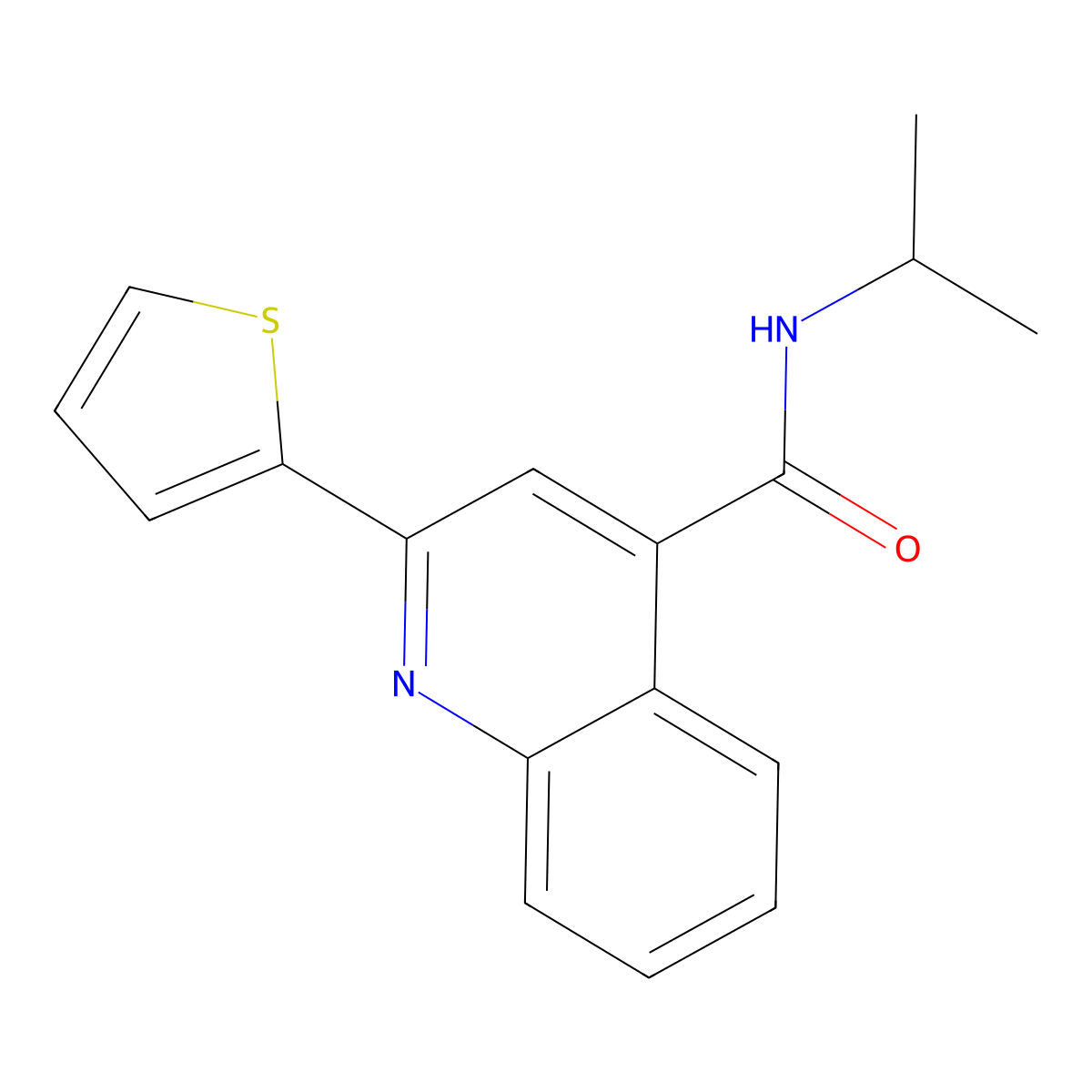 N-propan-2-yl-2-thiophen-2-ylquinoline-4-carboxamide molecular structure, CAS 314023-70-6