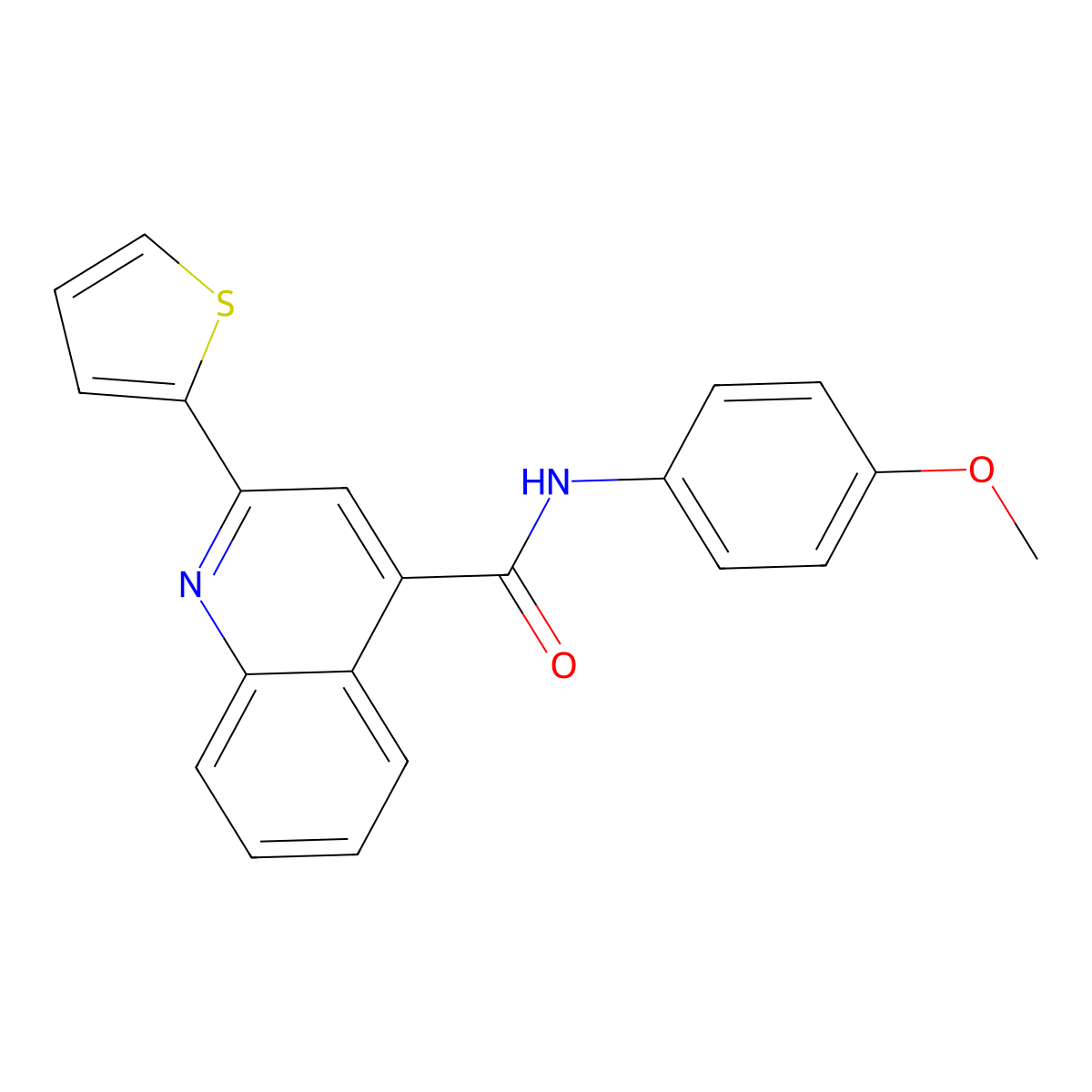 N-(4-methoxyphenyl)-2-thiophen-2-ylquinoline-4-carboxamide molecular structure, CAS 314023-71-7