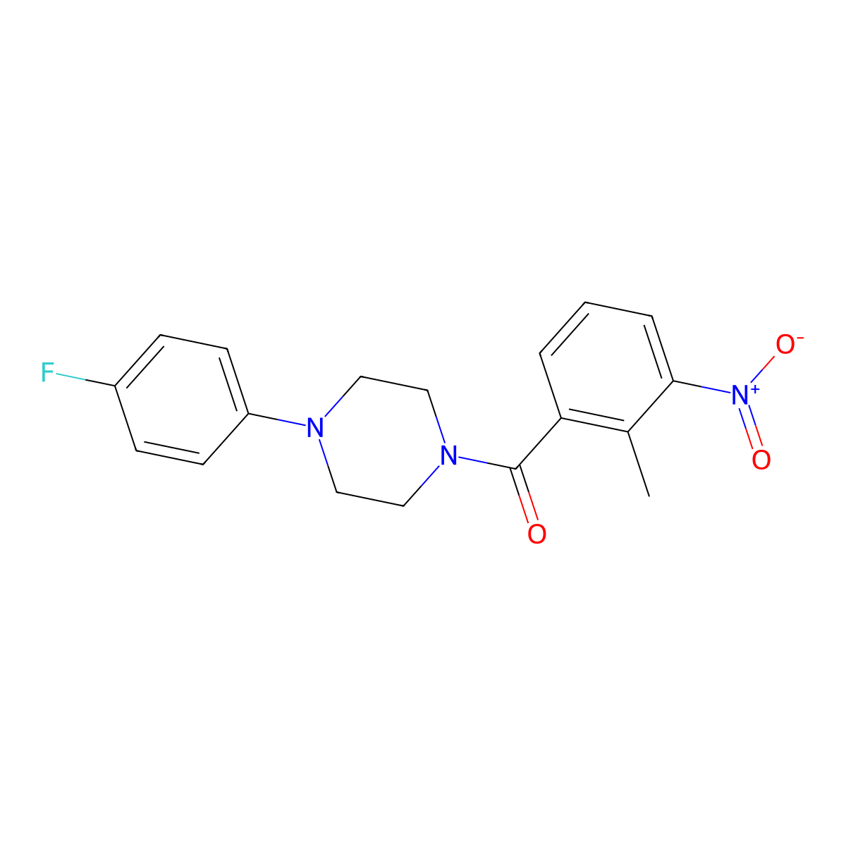 [4-(4-Fluorophenyl)piperazin-1-yl]-(2-methyl-3-nitrophenyl)methanone molecular structure, CAS 314023-76-2