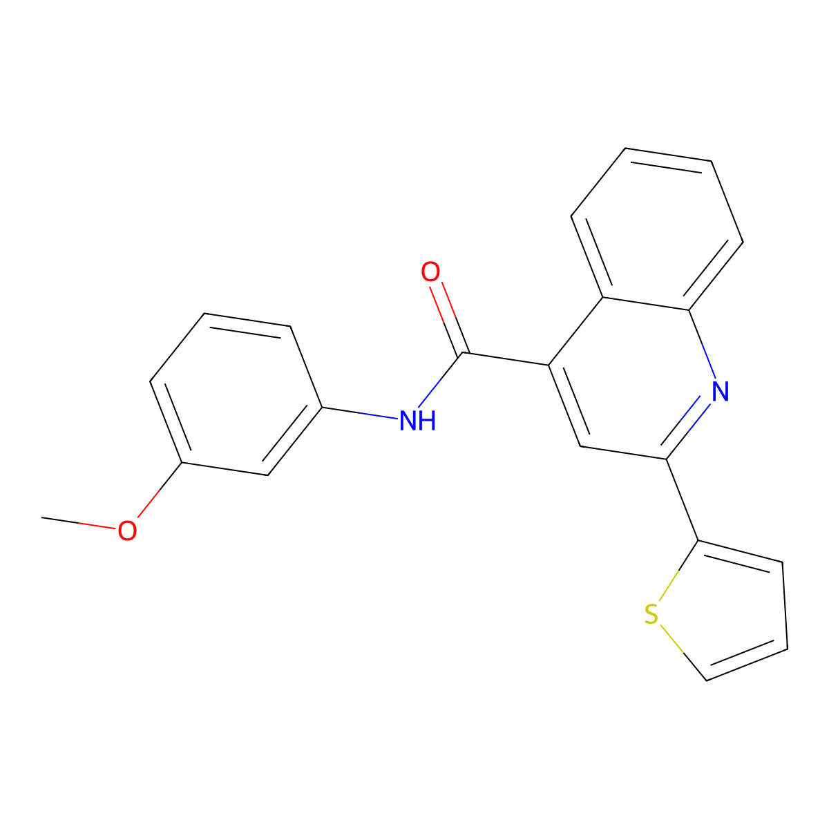 N-(3-methoxyphenyl)-2-(thiophen-2-yl)quinoline-4-carboxamide molecular structure, CAS 314023-77-3