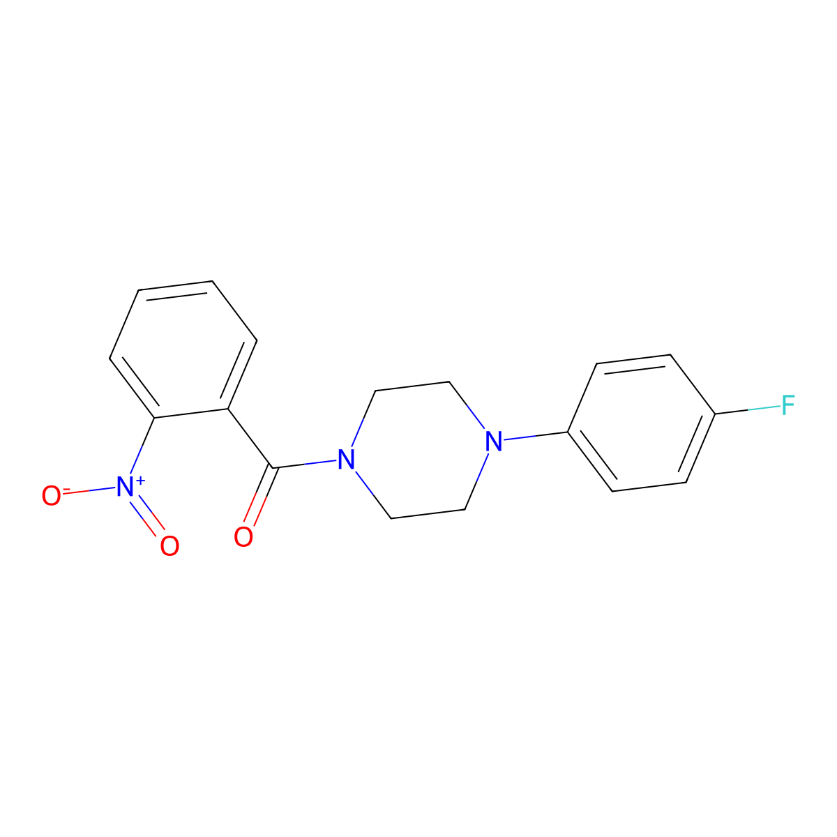 [4-(4-Fluorophenyl)piperazin-1-yl]-(2-nitrophenyl)methanone molecular structure, CAS 314023-83-1