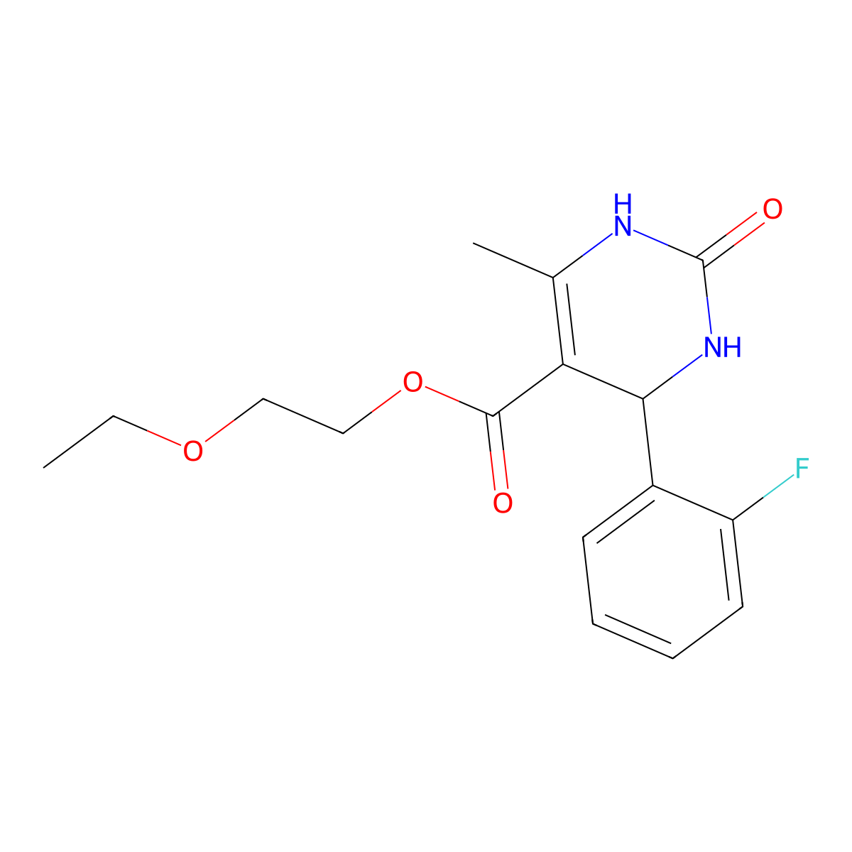 2-Ethoxyethyl 4-(2-fluorophenyl)-6-methyl-2-oxo-1,2,3,4-tetrahydro-5-pyrimidinecarboxylate molecular structure, CAS 314025-62-2