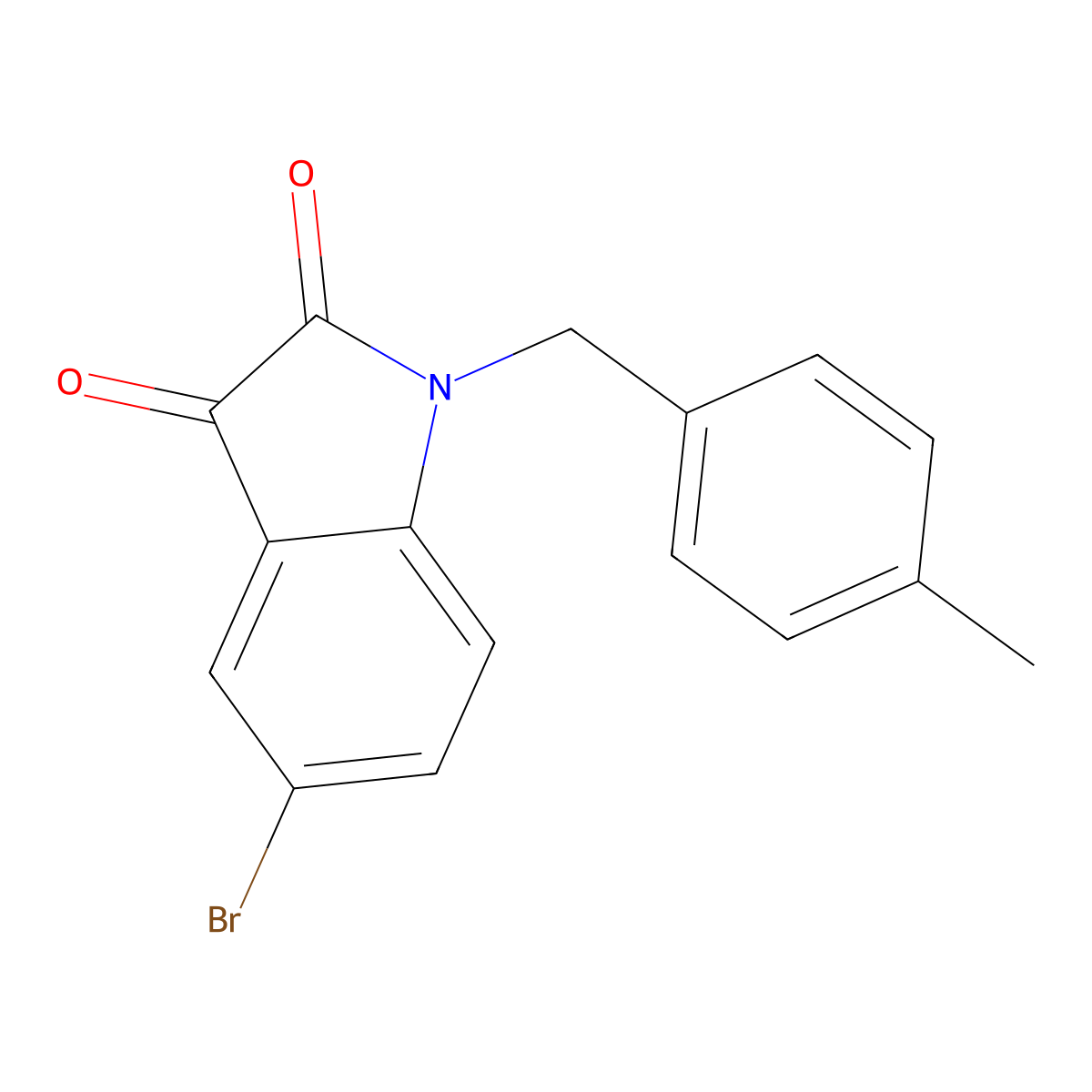 5-bromo-1-(4-methylbenzyl)-1H-indole-2,3-dione molecular structure, CAS 314025-86-0