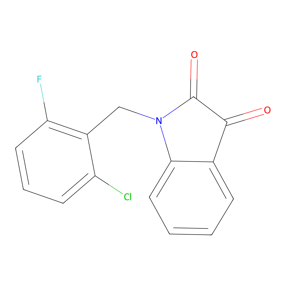 1-(2-chloro-6-fluorobenzyl)-1H-indole-2,3-dione molecular structure, CAS 314025-87-1