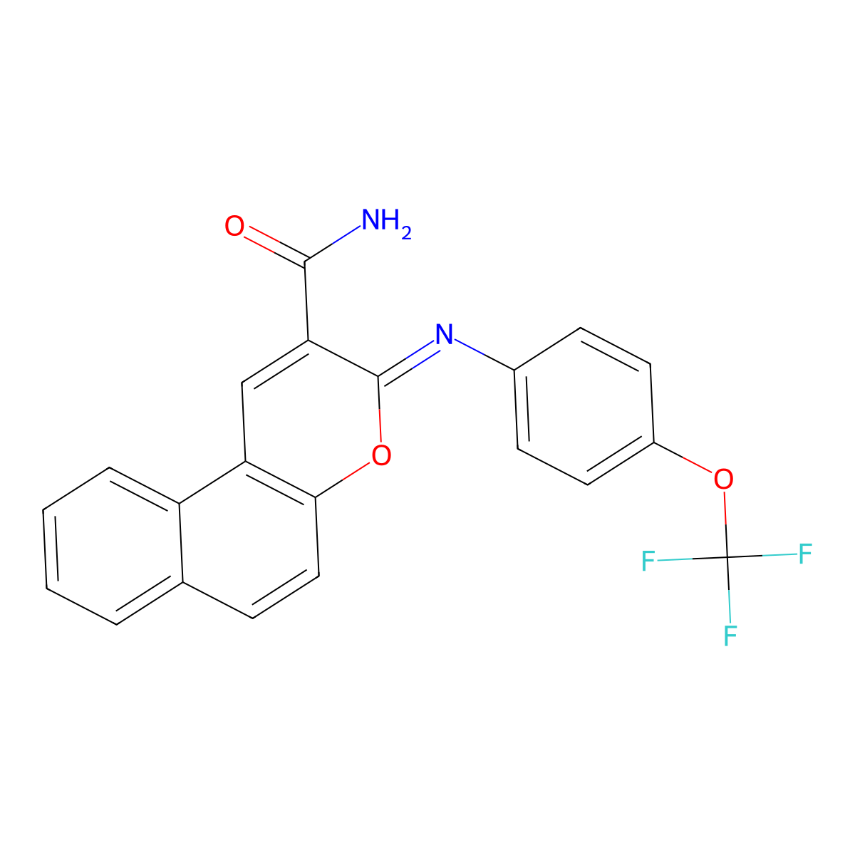 3-[4-(Trifluoromethoxy)phenyl]iminobenzo[f]chromene-2-carboxamide molecular structure, CAS 314026-09-0