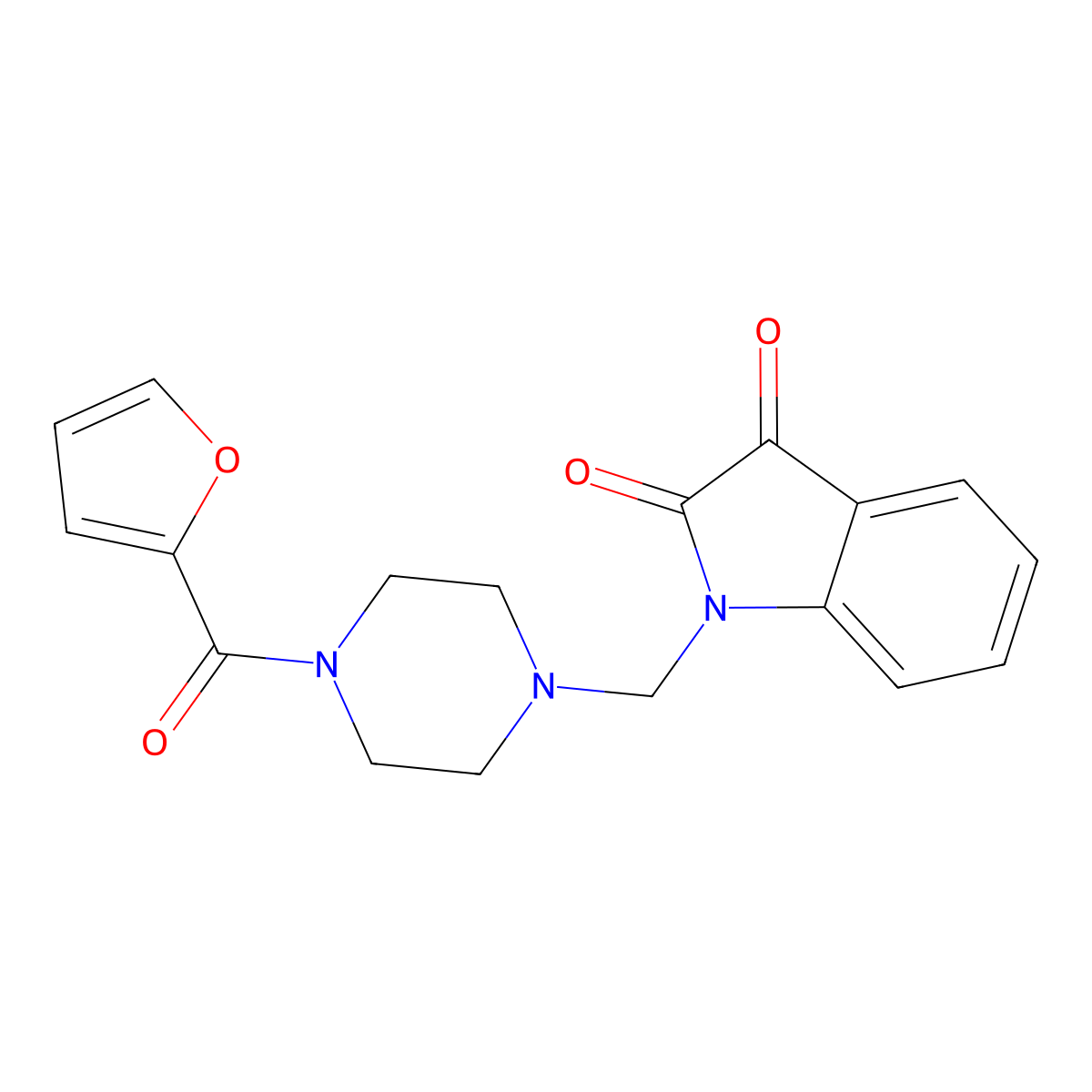 1-[[4-(Furan-2-carbonyl)piperazin-1-yl]methyl]indole-2,3-dione molecular structure, CAS 314026-17-0