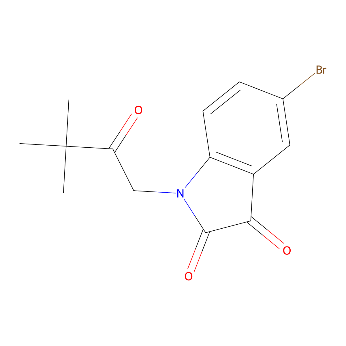 5-Bromo-1-(3,3-dimethyl-2-oxobutyl)indoline-2,3-dione molecular structure, CAS 314026-21-6