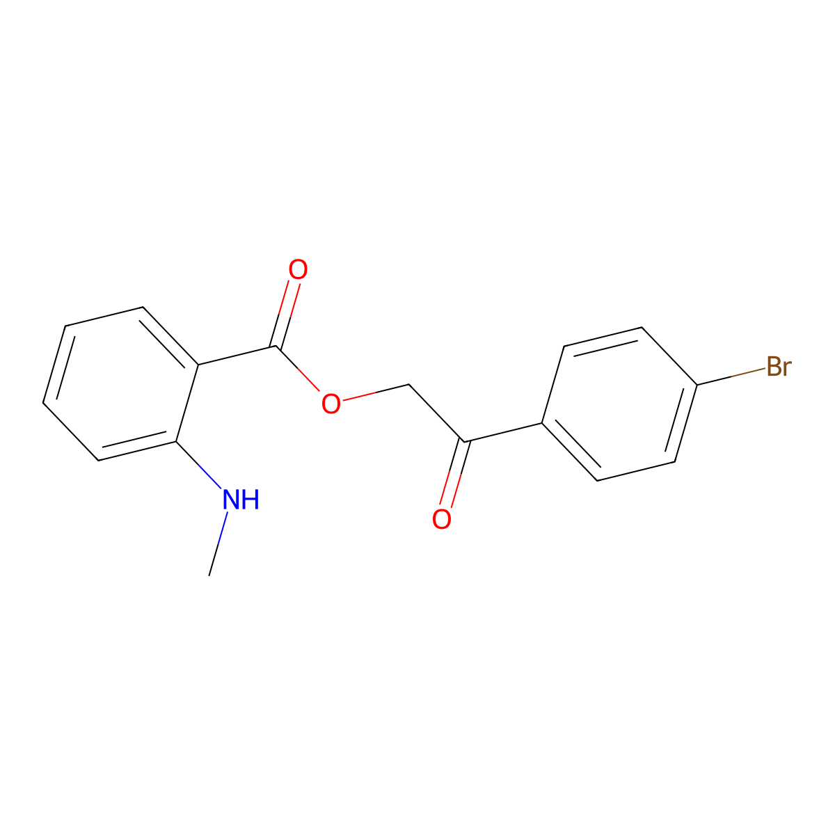 2-(4-Bromophenyl)-2-oxoethyl 2-(methylamino)benzoate molecular structure, CAS 314027-51-5
